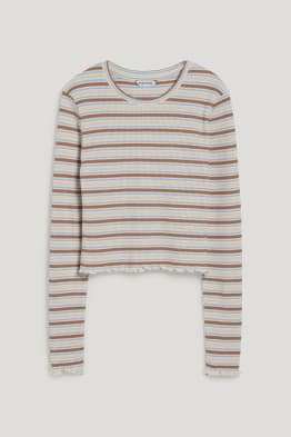 CLOCKHOUSE - cropped long sleeve top - striped