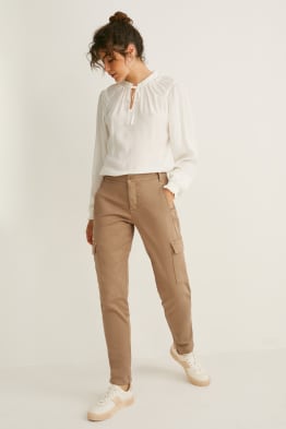 Cargohose - High Waist - Tapered Fit