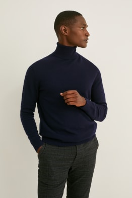 Cashmere polo neck jumper