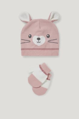 Set - babymuts en -wantjes - 3-delig