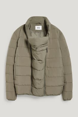 Pikowana kurtka ciążowa z kapturem i wstawką na niemowlę - unisex