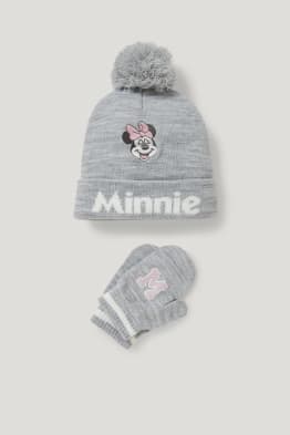 Myszka Minnie - komplet - czapka niemowlęca i rękawiczki z jednym palcem - 2 części