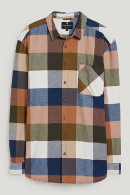 CLOCKHOUSE - cămașă din flanel - regular fit - guler Kent - în carouri