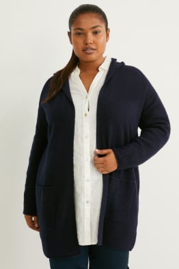 Gebreid vest met capuchon