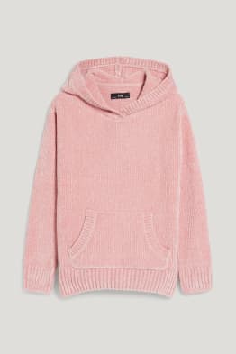Maglione di ciniglia con cappuccio - da materiali riciclati
