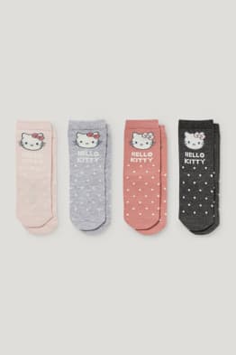 Wielopak, 4 pary - Hello Kitty - skarpety niemowlęce z motywem