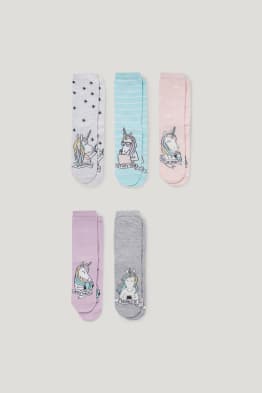 Pack de 5 - unicornios - calcetines con dibujo