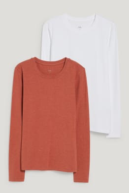 Set van 2 - basic-longsleeve - biokatoen