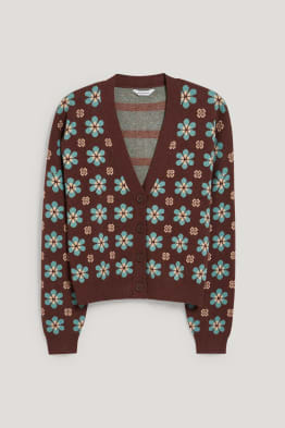 CLOCKHOUSE - cardigan tricotat - cu flori