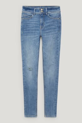 Skinny jeans-con efecto push-up-algodón orgánico C&A de Denim de color Azul Mujer Ropa de Vaqueros de Vaqueros skinny 