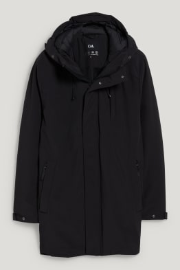 Technical parka with hood - recycled