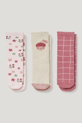 Multipack 3er - Pflanzen - Baby-Anti-Rutsch-Socken mit Motiv