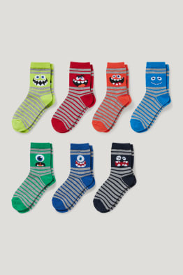 Pack de 7 - monstruos - calcetines con dibujos