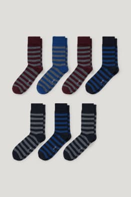 Lot de 7 paires - chaussettes - LYCRA® - à rayures