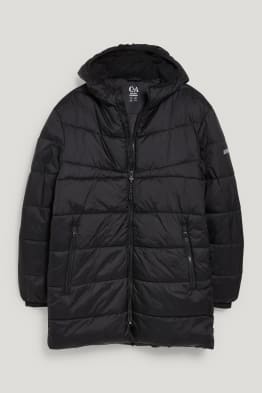 Quilted jacket with hood - running - recycled
