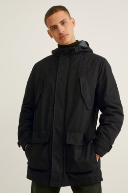 Parka with hood