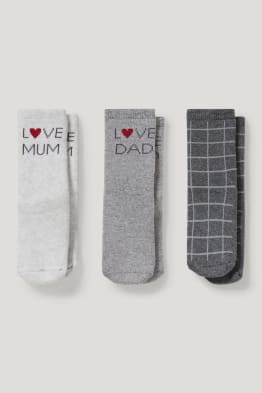 Pack de 3 - mamá y papá - calcetines antideslizantes para bebé