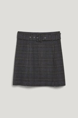 Mini skirt - LENZING™ ECOVERO™ - recycled- check
