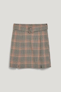Mini skirt - recycled - check