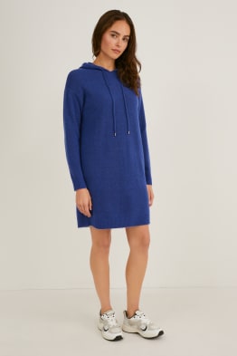 Vestido de punto con capucha - reciclado