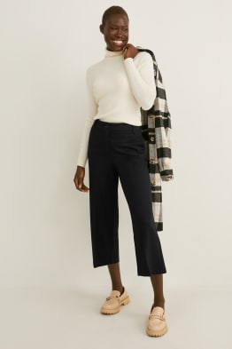 Pantalon en toile - high waist - wide leg