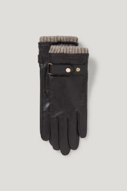 Leather touchscreen gloves