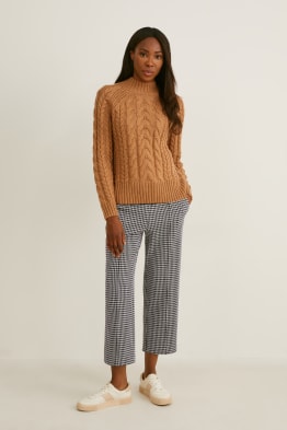Pantaloni di jersey - gamba ampia - a quadretti
