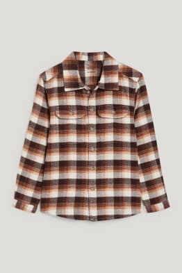 Chemise - genderneutral - matière recyclée - à carreaux