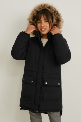 Parka con capucha y pelo sintético - invierno - reciclado