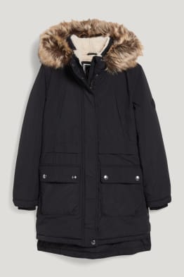 Parka con capucha y pelo sintético - invierno - reciclado