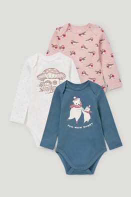 Lot de 3 - bodys pour bébé - coton bio
