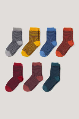 Set van 7 paar - sokken - gestreept