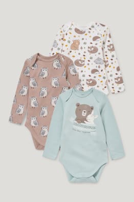Lot de 3 - bodys pour bébé - coton bio