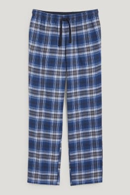 Pantaloni de pijama din flanel - în carouri