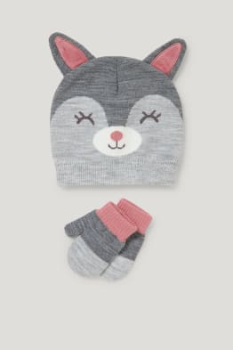 Ensemble - bonnet pour bébé et moufles pour bébé - 2 pièces