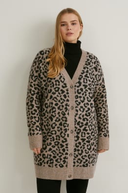 Cardigan tricotat - material reciclat - cu model