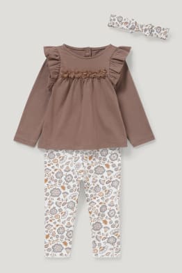 Baby-outfit - 3-delig - gebloemd