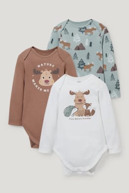 Lot de 3 - body pour bébé - coton bio