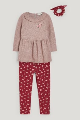 Conjunt - vestit de punt, leggings tèrmics i goma scrunchie - 3 peces