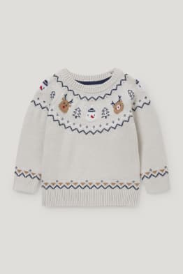 Baby Christmas jumper - Rudolph and snowman