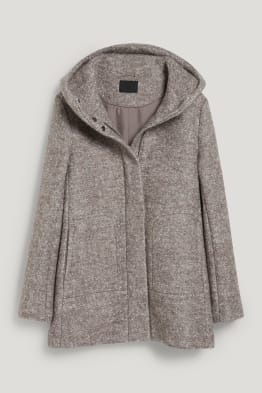 Manteau avec capuche - laine mélangée