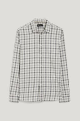 Camicia - slim fit - collo all'italiana - a quadri