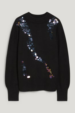 Pullover - recycelt - Glanz-Effekt