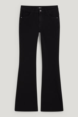 Trousers - mid-rise waist - wide leg - 4 Way Stretch