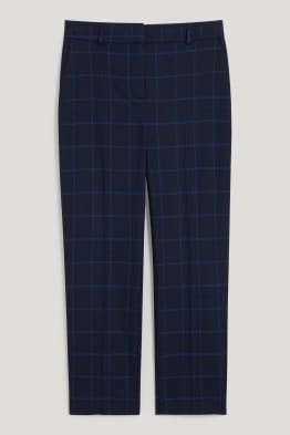 Spodnie materiałowe - średni stan - slim fit - materiał z recyklingu - w kratę