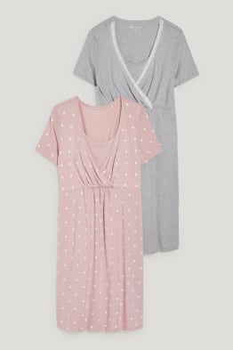 C&A Multipack 2er-Still-Nachthemd C&A Damen Kleidung Nachtwäsche Nachthemden Größe: XS 