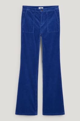 Corduroy trousers - high waist - wide flare