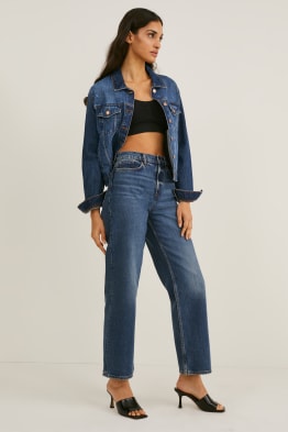 Relaxed jeans - high waist - gerecyclede stof