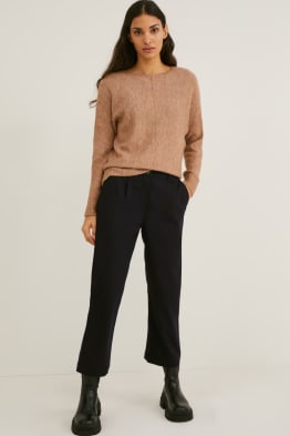 Pantalon - high waist - regular fit - gerecyclede stof
