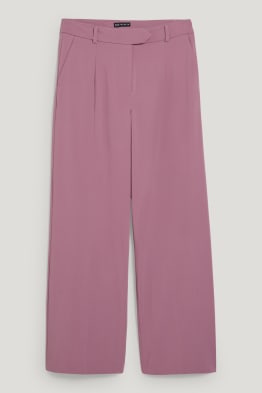 Pantalon en toile - high waist - coupe droite